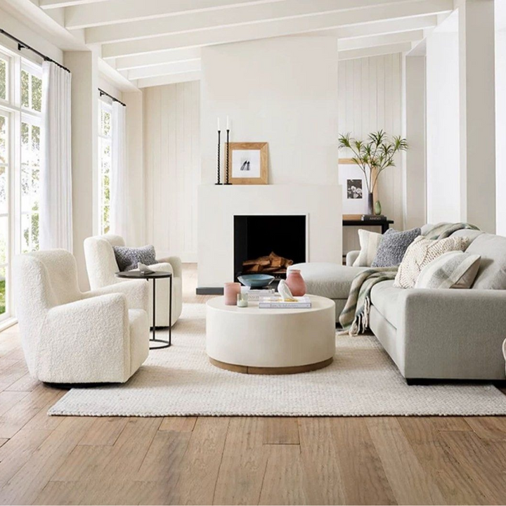 LUNA Modern Boucle Swivel Armchair