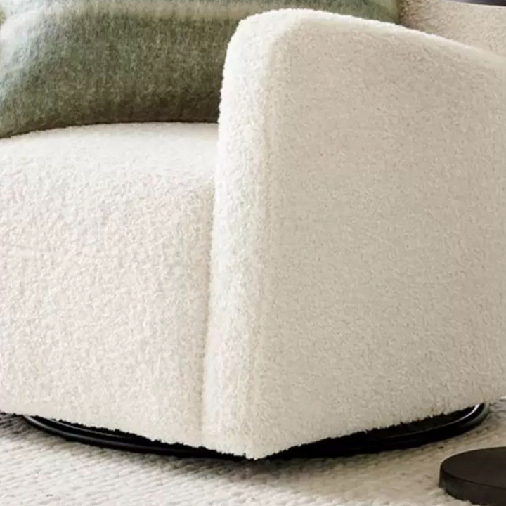 LUNA Modern Boucle Swivel Armchair
