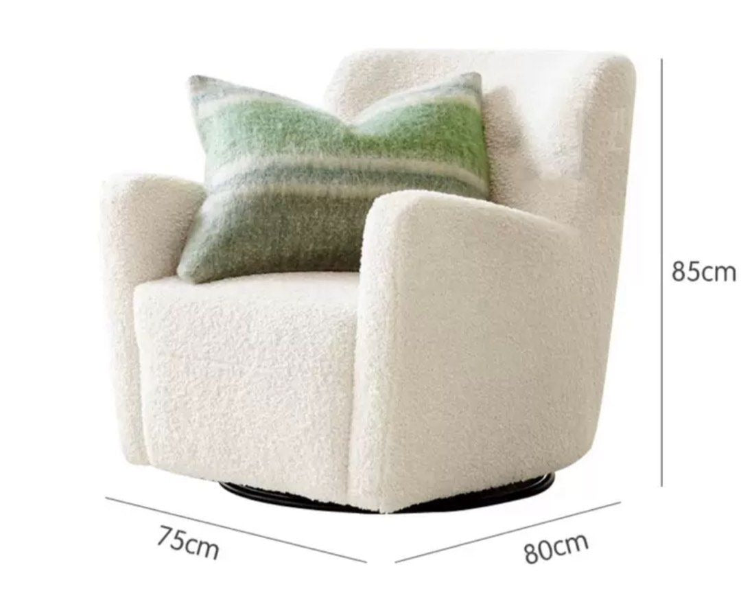 LUNA Modern Boucle Swivel Armchair