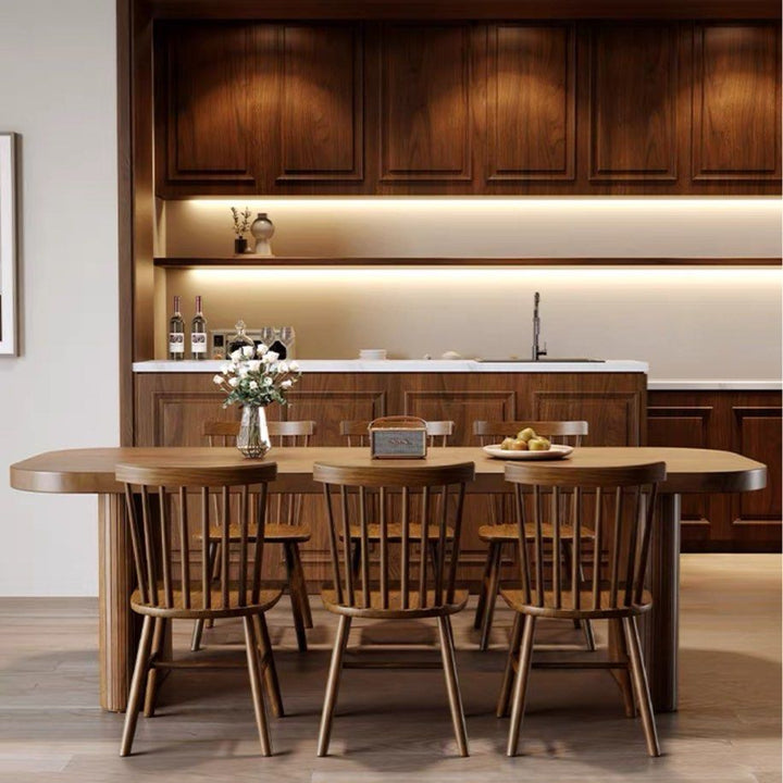 LOVON Rustic Solid Wood Dining Table