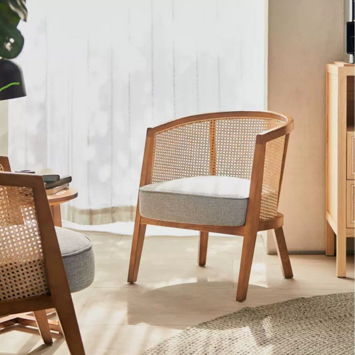 GALLIO Rustic Rattan Dining Chair - Radical Homes Singapore