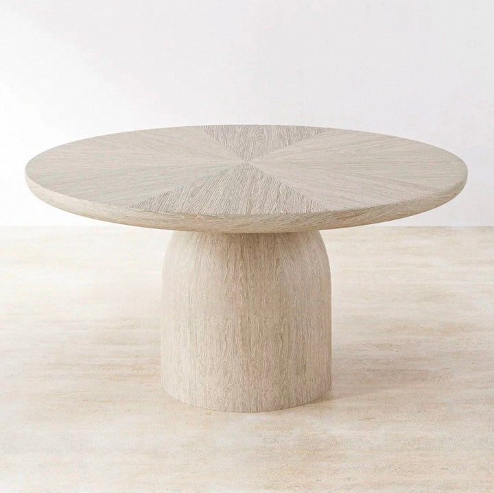 VOELN Modern Herringbone Solid Wood Dining Table