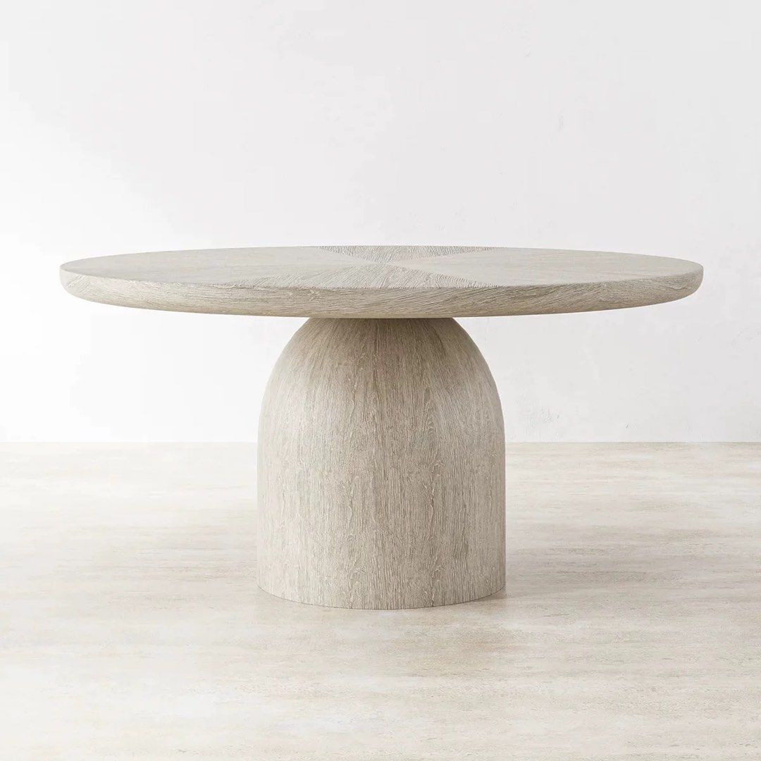 VOELN Modern Herringbone Solid Wood Dining Table