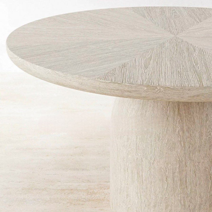 VOELN Modern Herringbone Solid Wood Dining Table