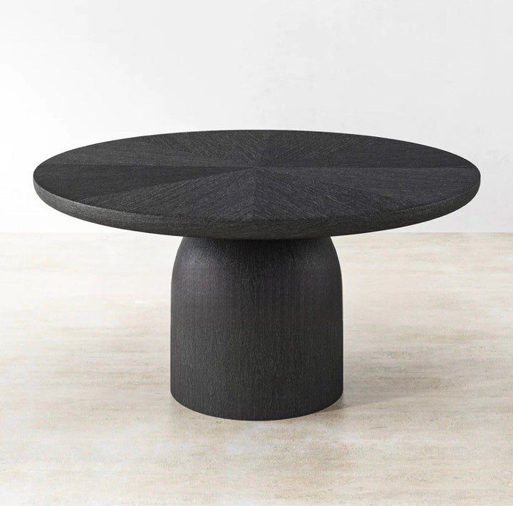 VOELN Modern Herringbone Solid Wood Dining Table