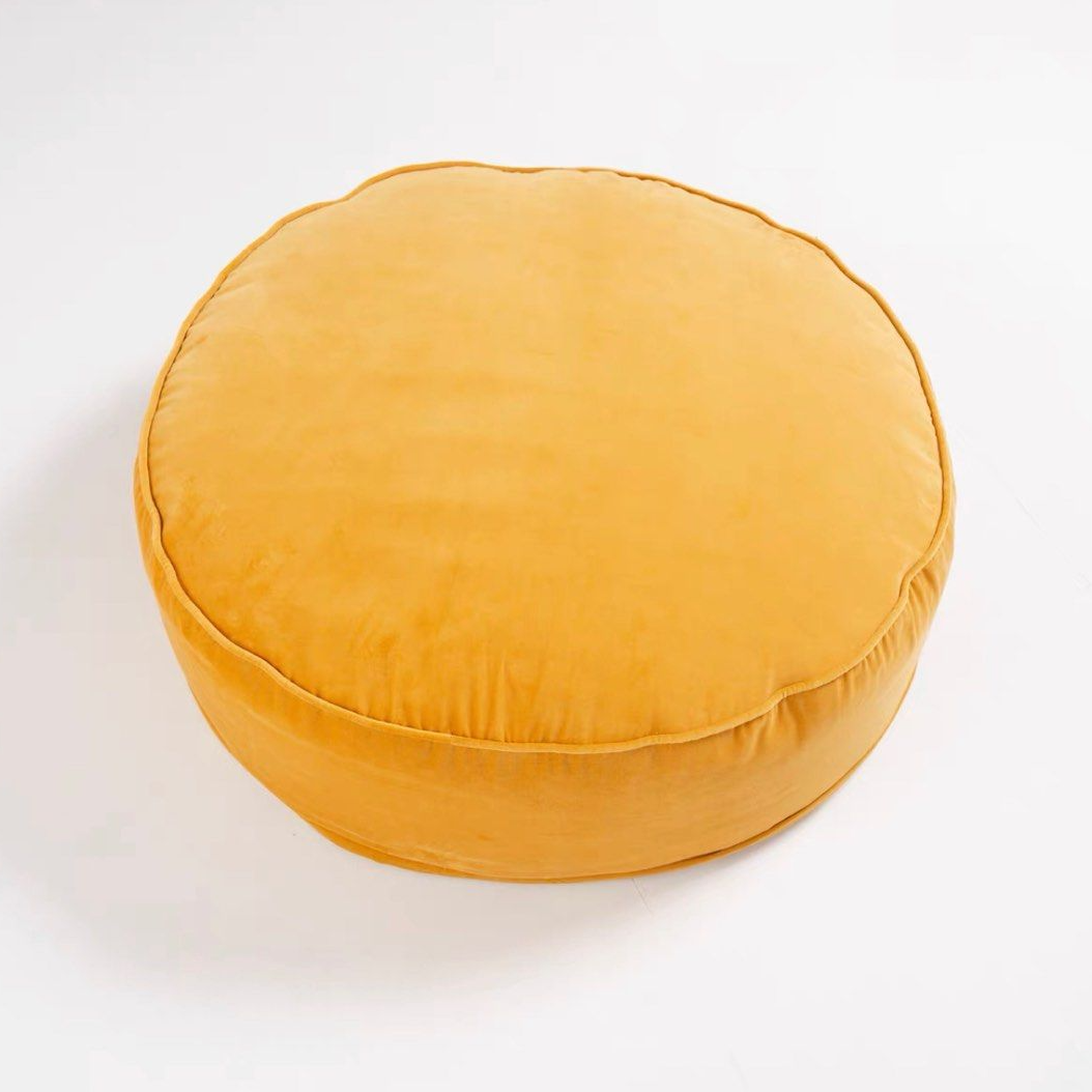 ATAVIAN Modern Round Velvet Ottoman