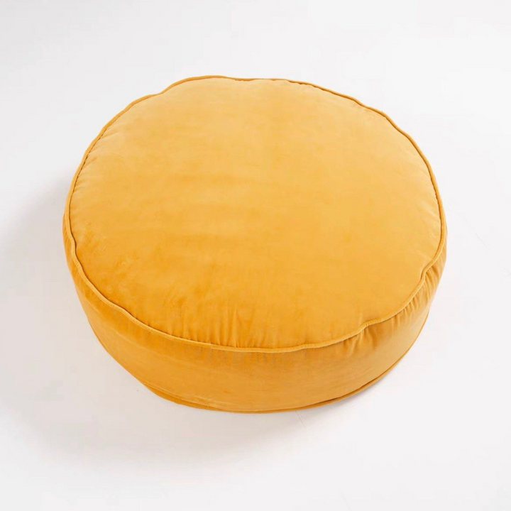 ATAVIAN Modern Round Velvet Ottoman