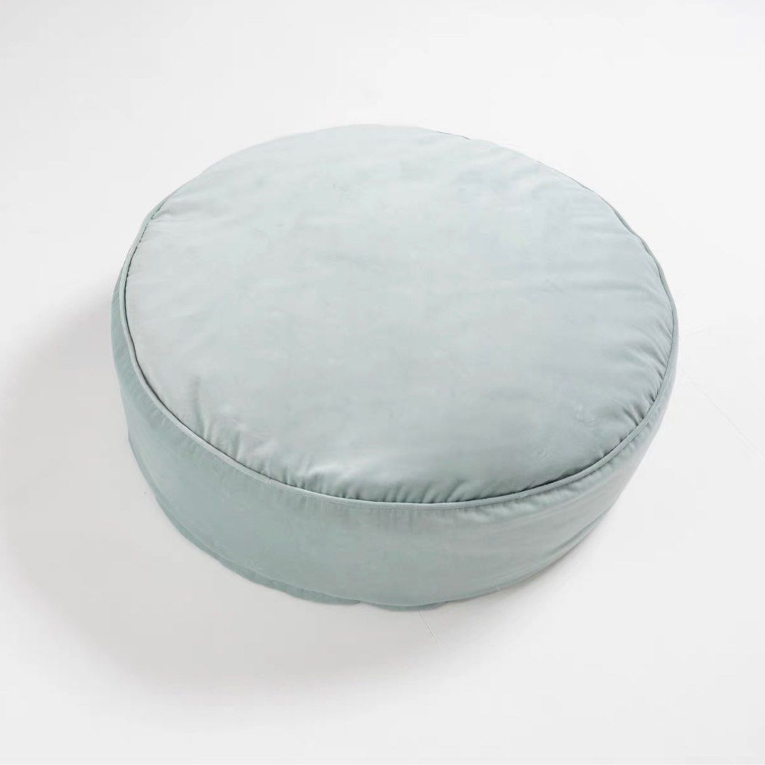 ATAVIAN Modern Round Velvet Ottoman