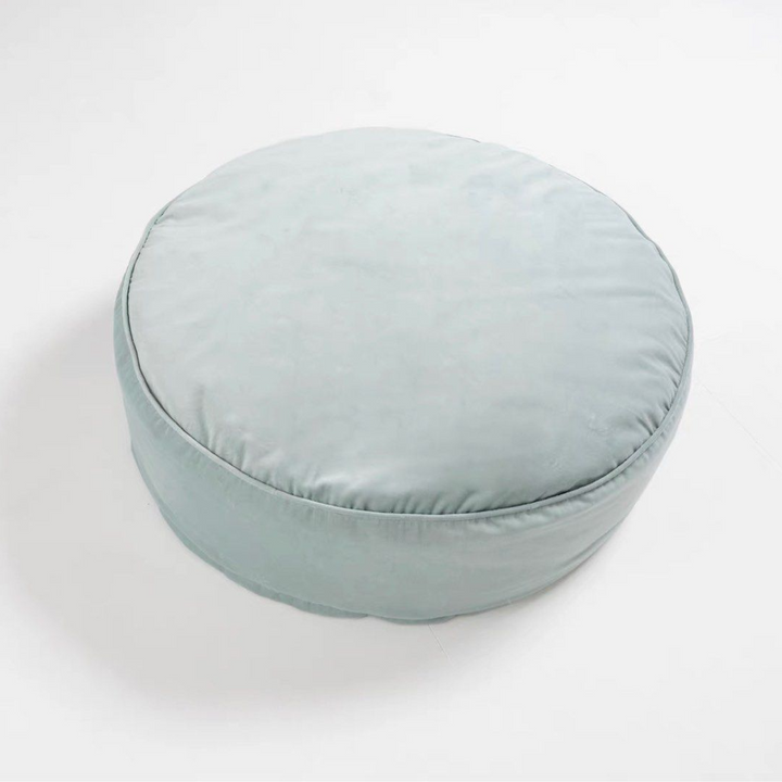 ATAVIAN Modern Round Velvet Ottoman