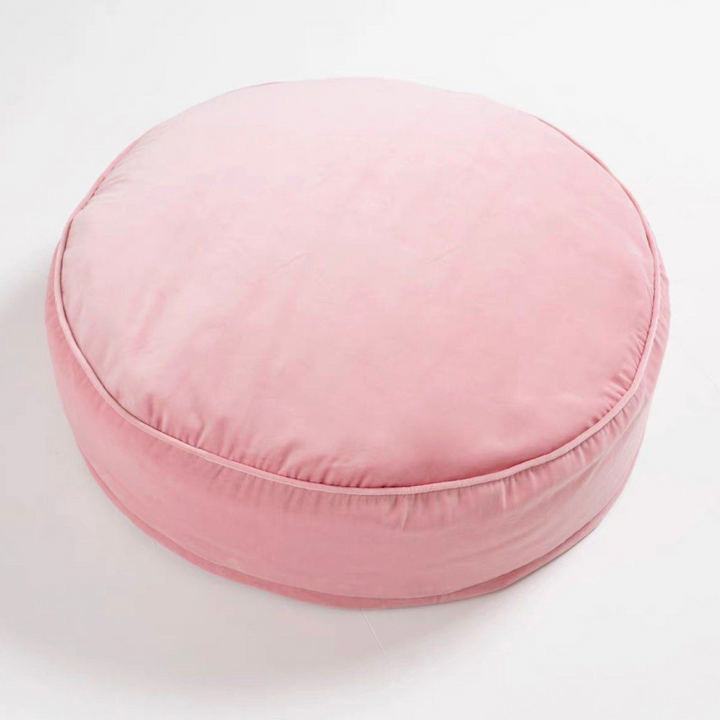 ATAVIAN Modern Round Velvet Ottoman