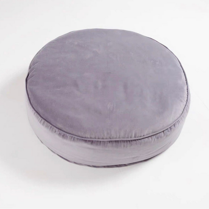 ATAVIAN Modern Round Velvet Ottoman