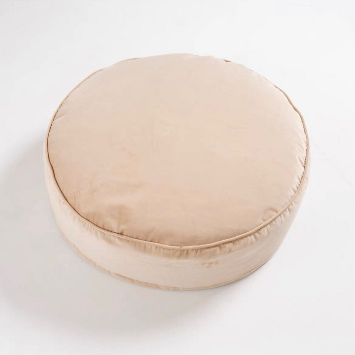 ATAVIAN Modern Round Velvet Ottoman