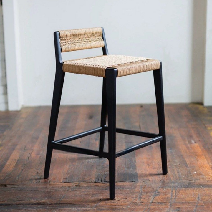 ESTERO Rustic Rattan Bar Stool
