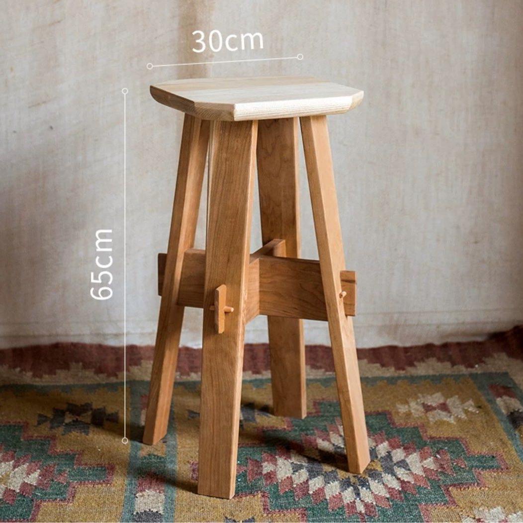 BETRECE Japandi Solid Wood Stool
