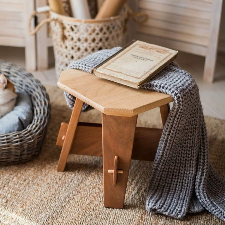 BETRECE Japandi Solid Wood Stool