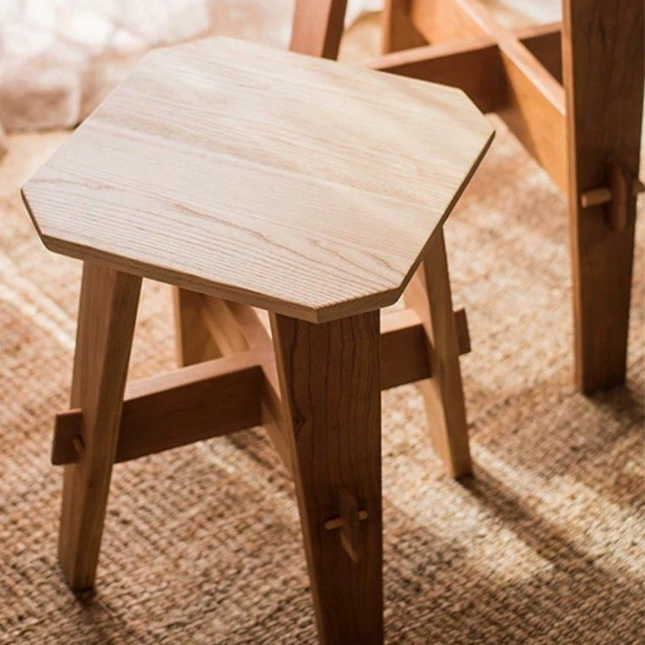 BETRECE Japandi Solid Wood Stool