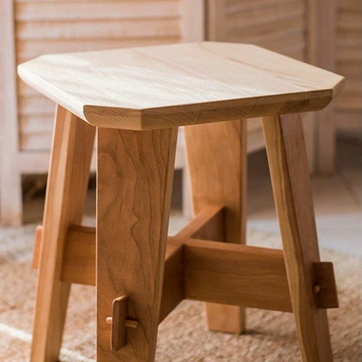 BETRECE Japandi Solid Wood Stool