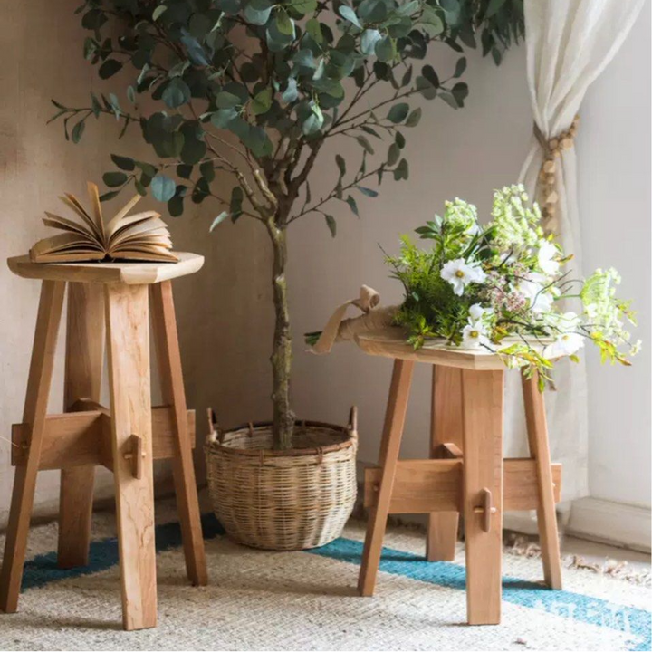 BETRECE Japandi Solid Wood Stool
