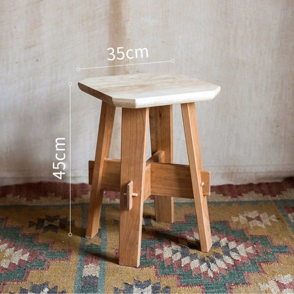 BETRECE Japandi Solid Wood Stool