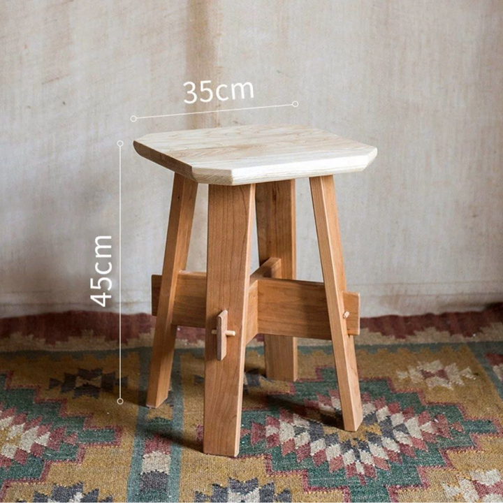 BETRECE Japandi Solid Wood Stool