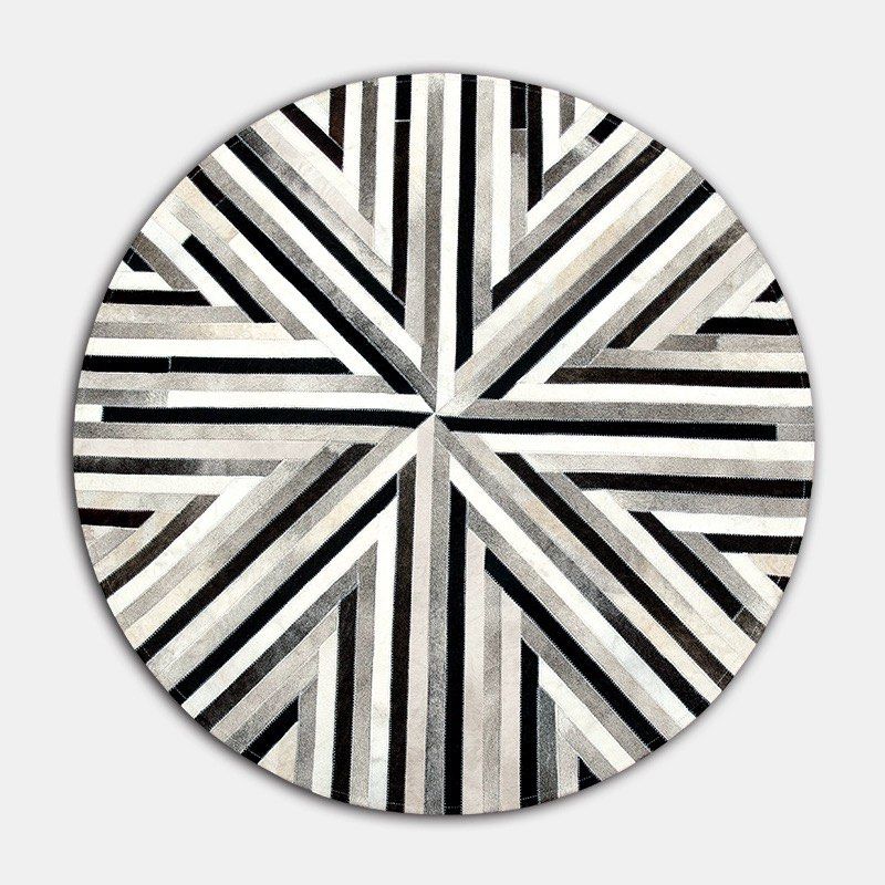 DURIN Modern Round Cowhide Leather Rug