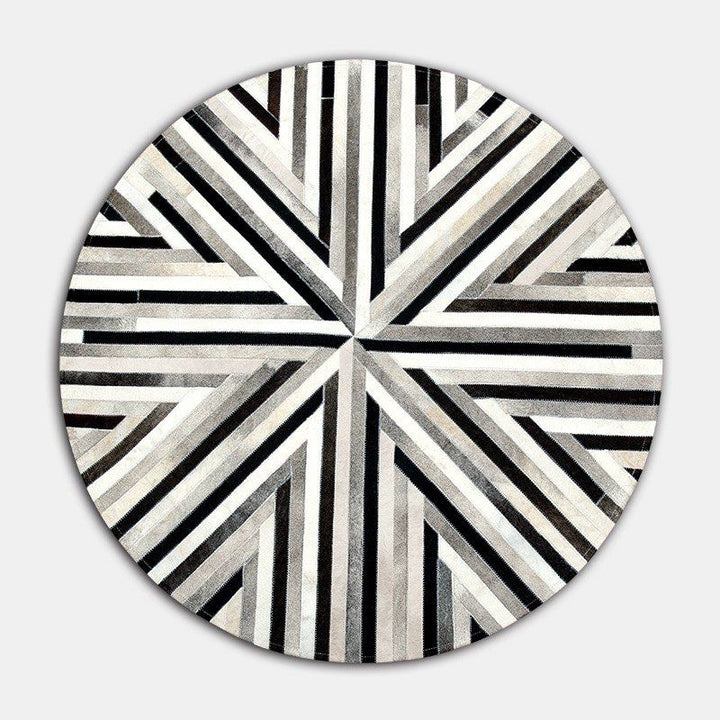 DURIN Modern Round Cowhide Leather Rug