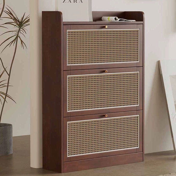 TAEONG Rattan Slim Shoe Cabinet