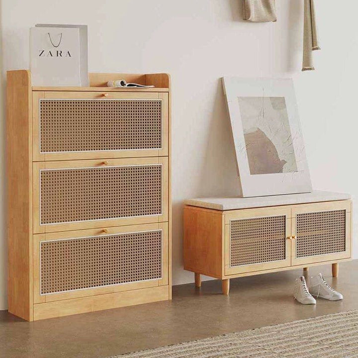 TAEONG Rattan Slim Shoe Cabinet