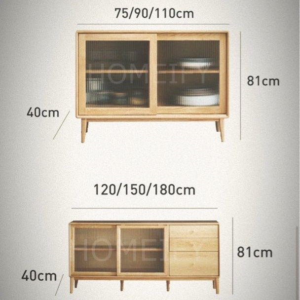 RAGA Solid Wood Sideboard with Cabinet