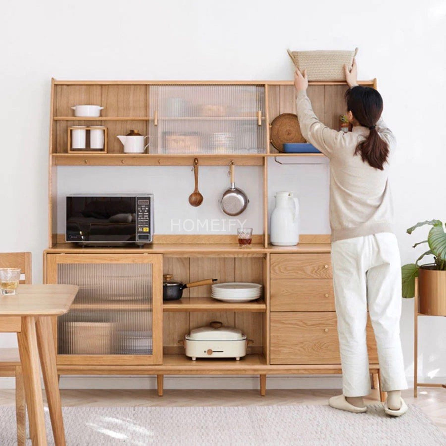 RAGA Solid Wood Sideboard with Cabinet - Radical Homes Singapore