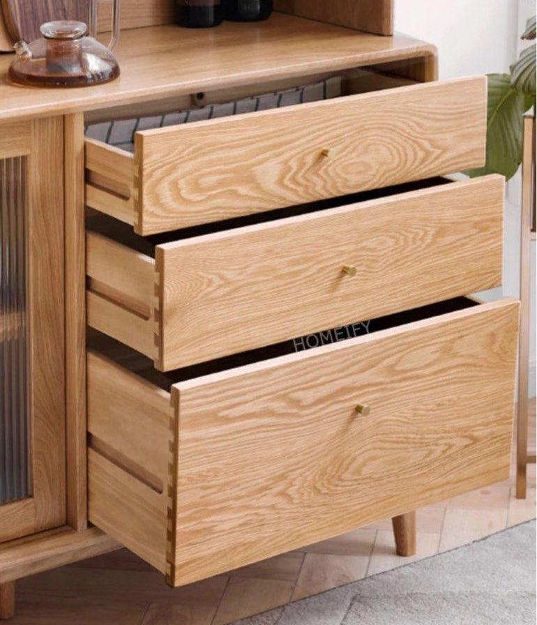 RAGA Solid Wood Sideboard with Cabinet - Radical Homes Singapore
