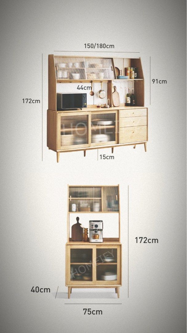 RAGA Solid Wood Sideboard with Cabinet