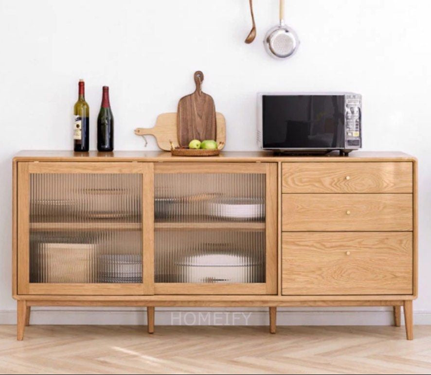 RAGA Solid Wood Sideboard with Cabinet