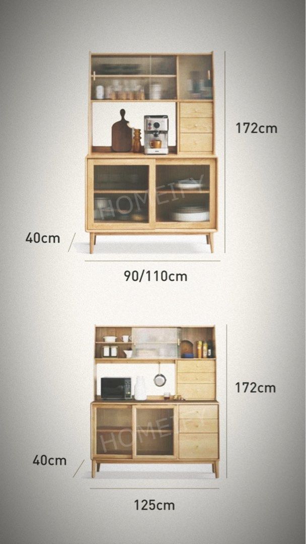 RAGA Solid Wood Sideboard with Cabinet