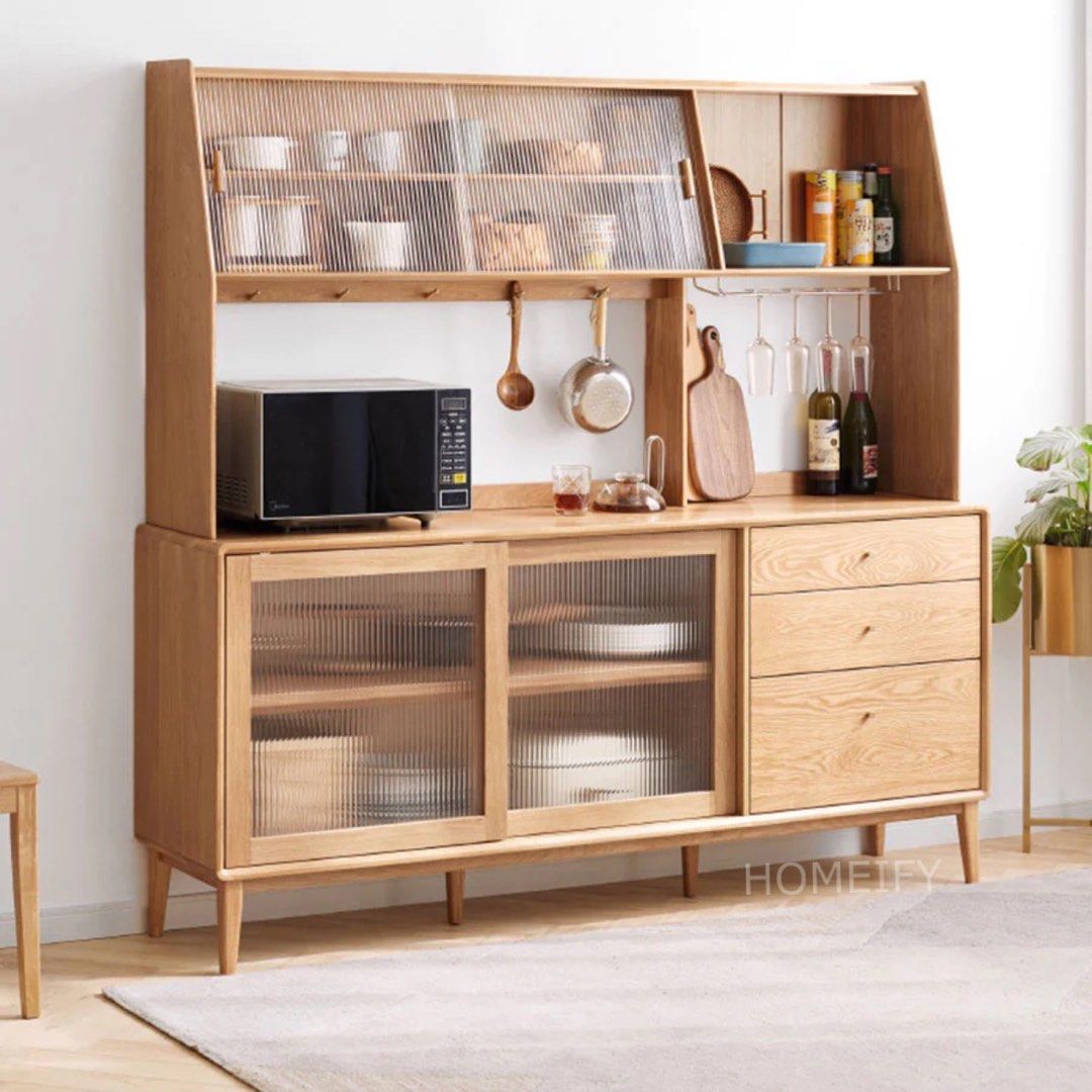 RAGA Solid Wood Sideboard with Cabinet