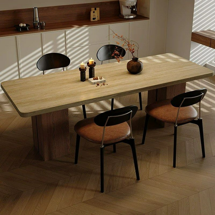 MOCRA Modern Travertine Dining Table