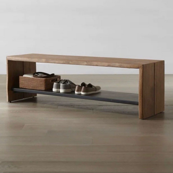 TRAVEN Rustic Solid Wood Bench