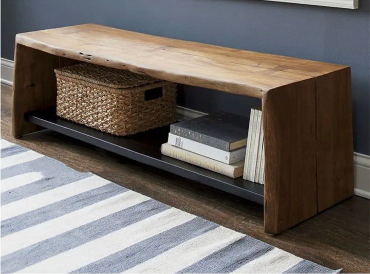 TRAVEN Rustic Solid Wood Bench