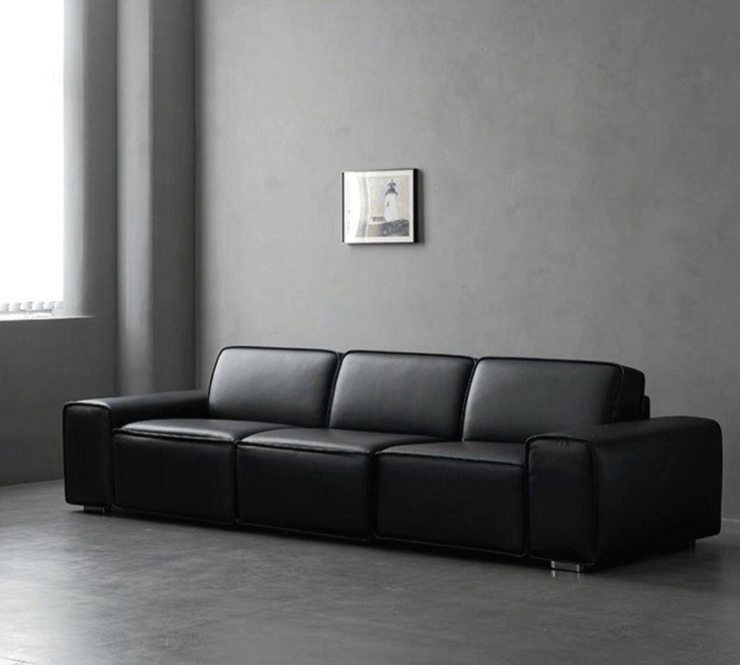 AVESSA Leather Foldable Sofa Bed with Mattress