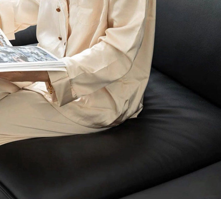 AVESSA Leather Foldable Sofa Bed with Mattress