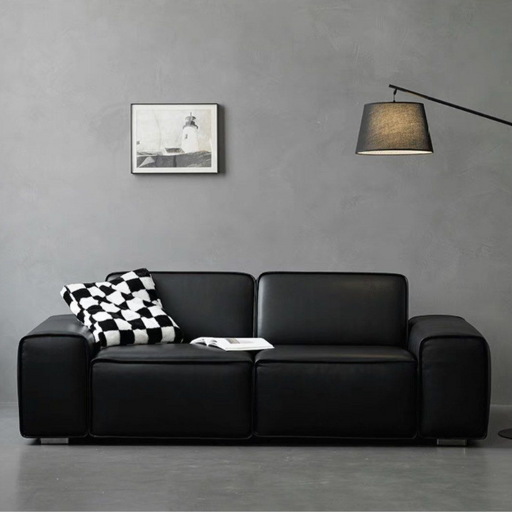 AVESSA Leather Foldable Sofa Bed with Mattress