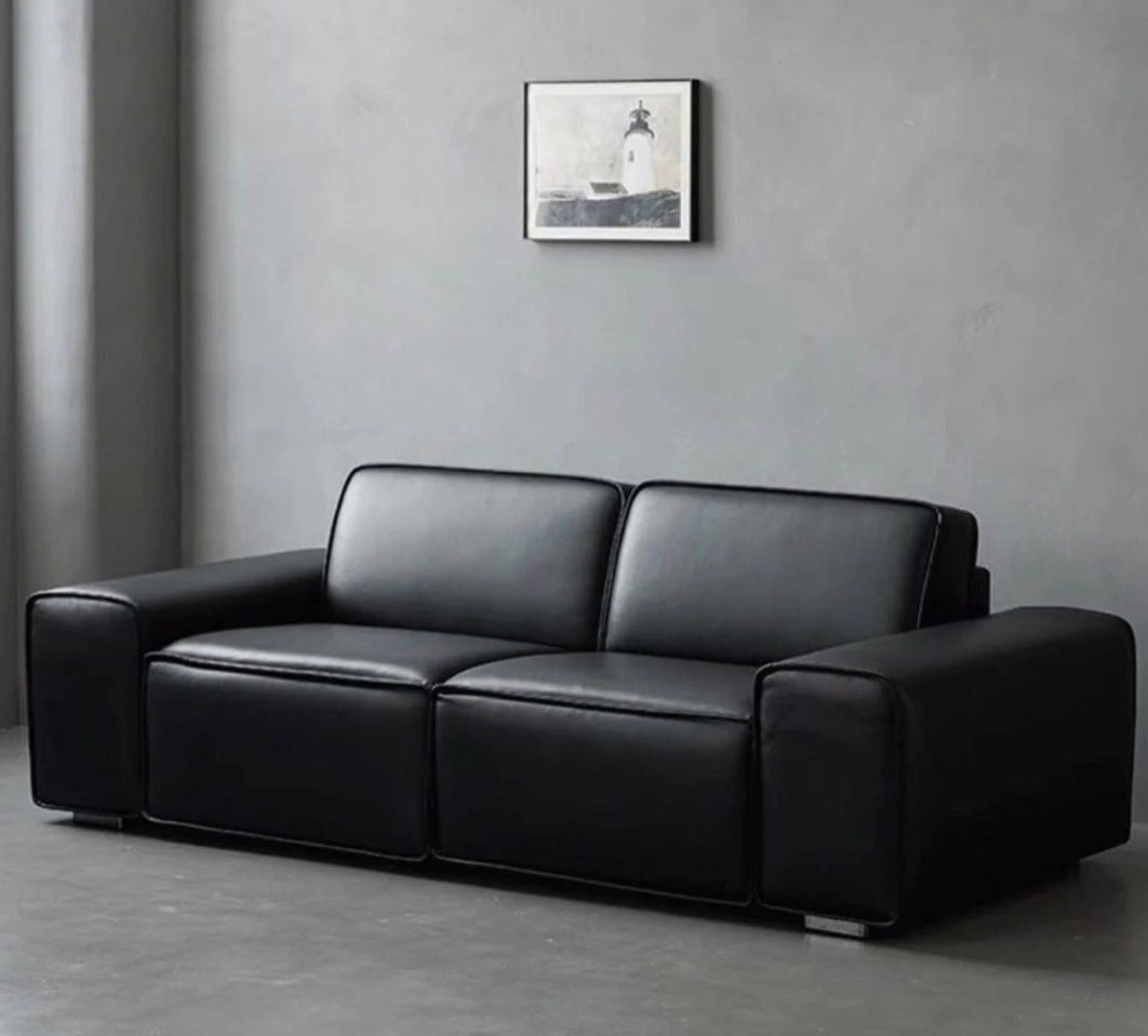 AVESSA Leather Foldable Sofa Bed with Mattress
