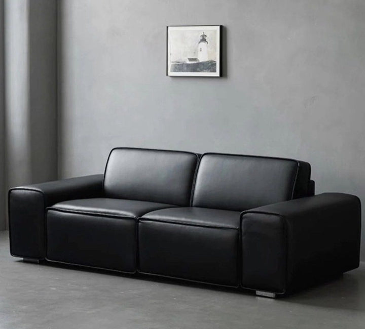 AVESSA Leather Foldable Sofa Bed with Mattress