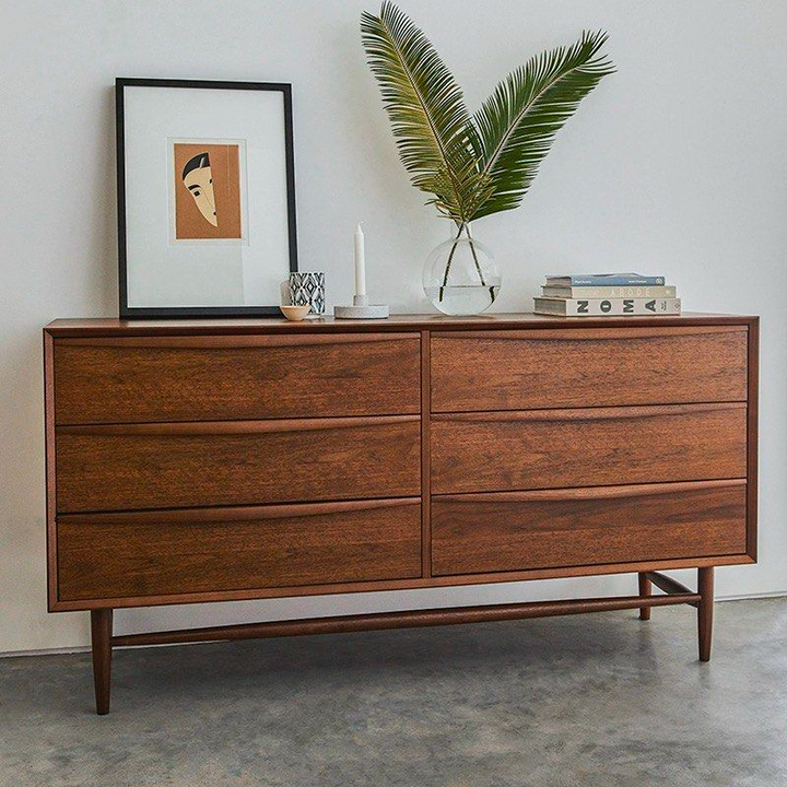 FRENZO Modern Walnut Chest Of Drawers