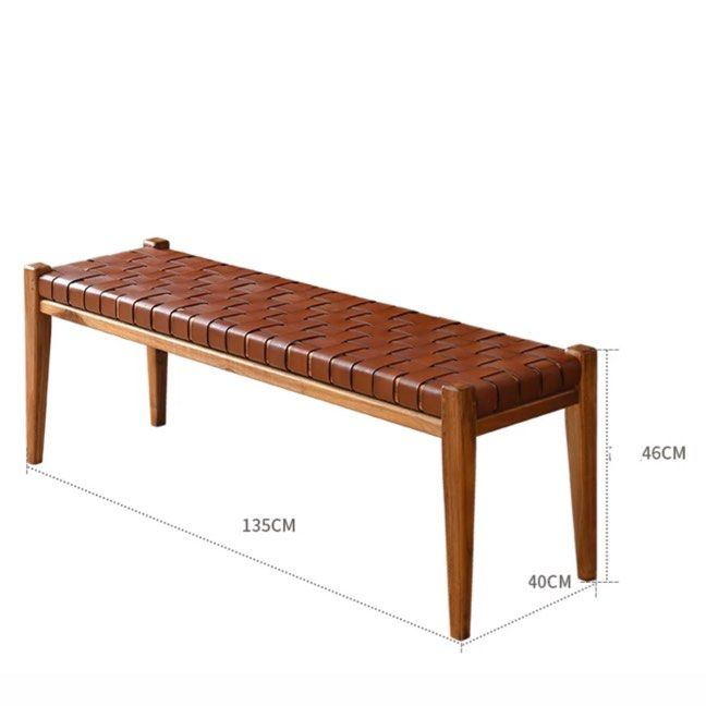 MADIGAN Retro Leather Bench