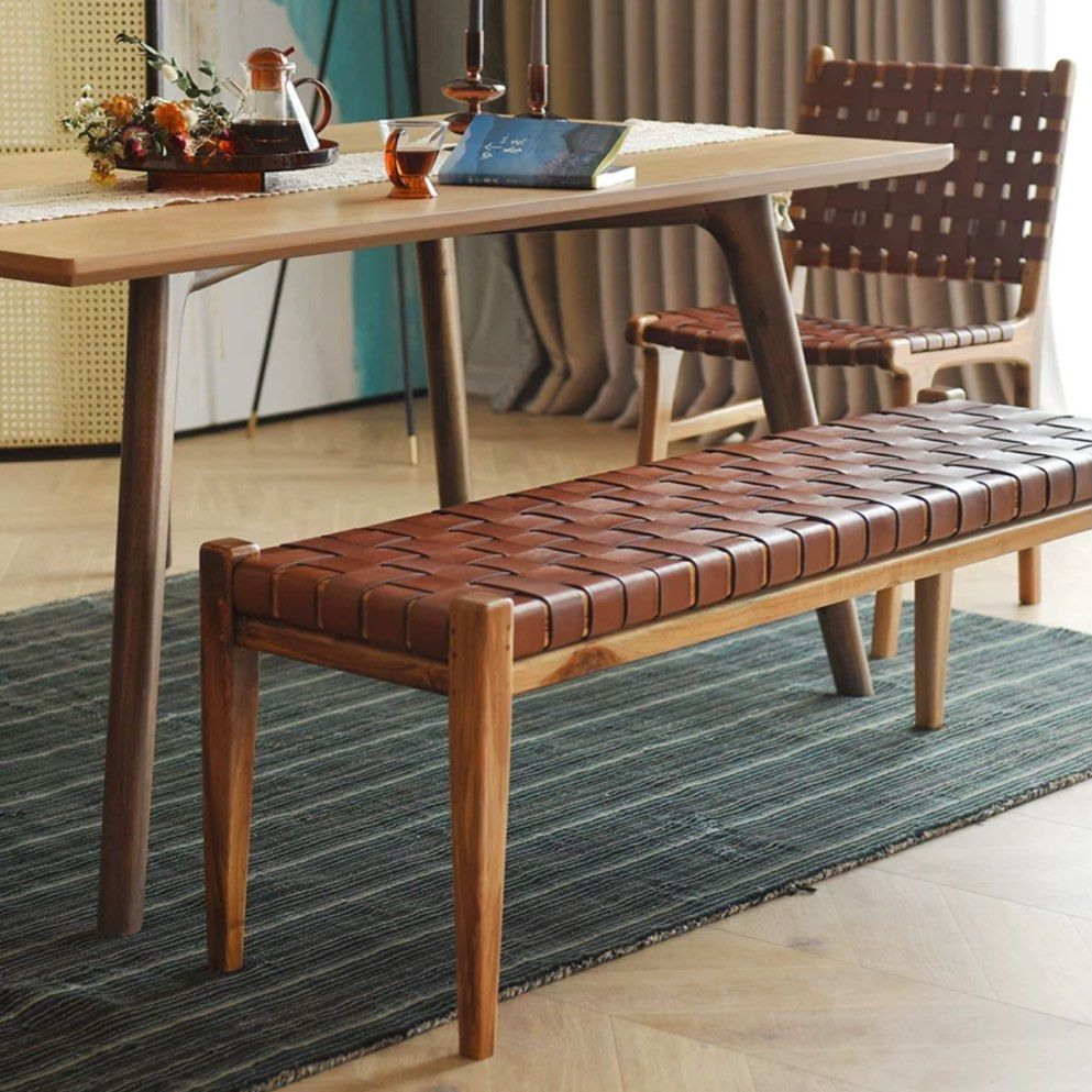 MADIGAN Retro Leather Bench