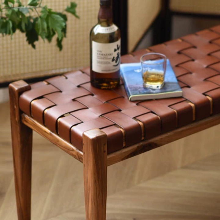 MADIGAN Retro Leather Bench