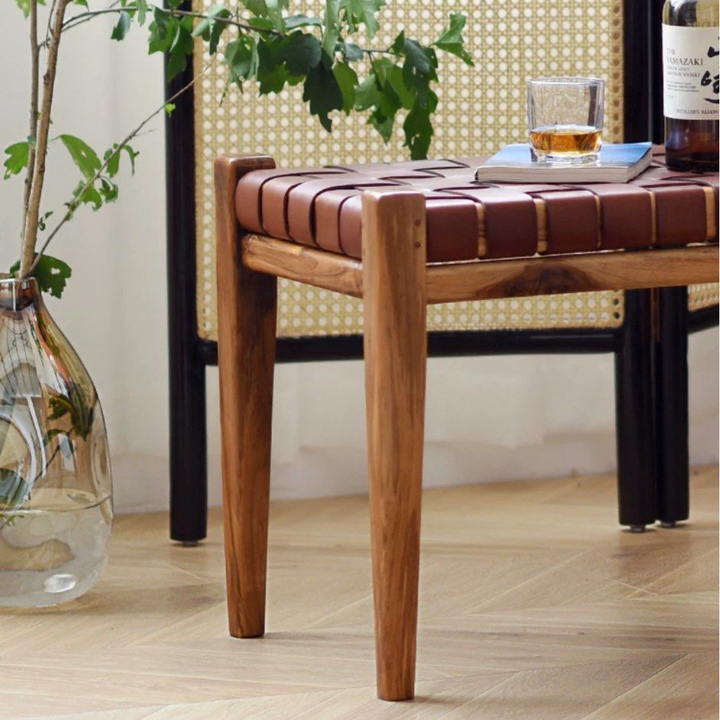 MADIGAN Retro Leather Bench