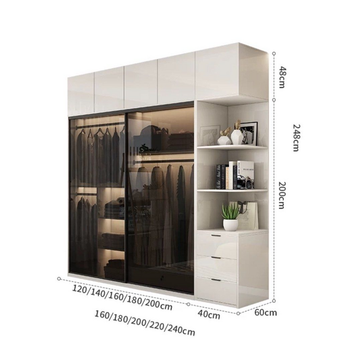 DECIMUS Modern Glass Wardrobe