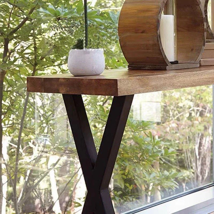 MARCELLA Modern Industrial Solid Wood Console Table